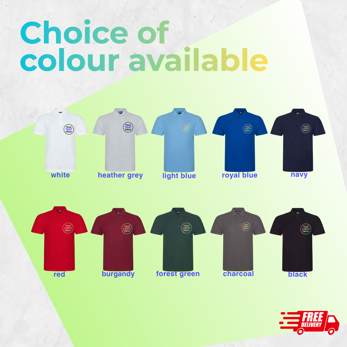 Business Starter Pack | 20 Printed Polo Shirts | Front or Back Logo Included