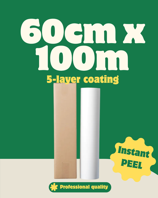 Premium 5-Layer Coated DTF Film – Instant Peel – 60cm x 100m