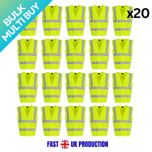 Builder Starter Pack | 20 Printed Hi Vis Vests | Front Logo Included
