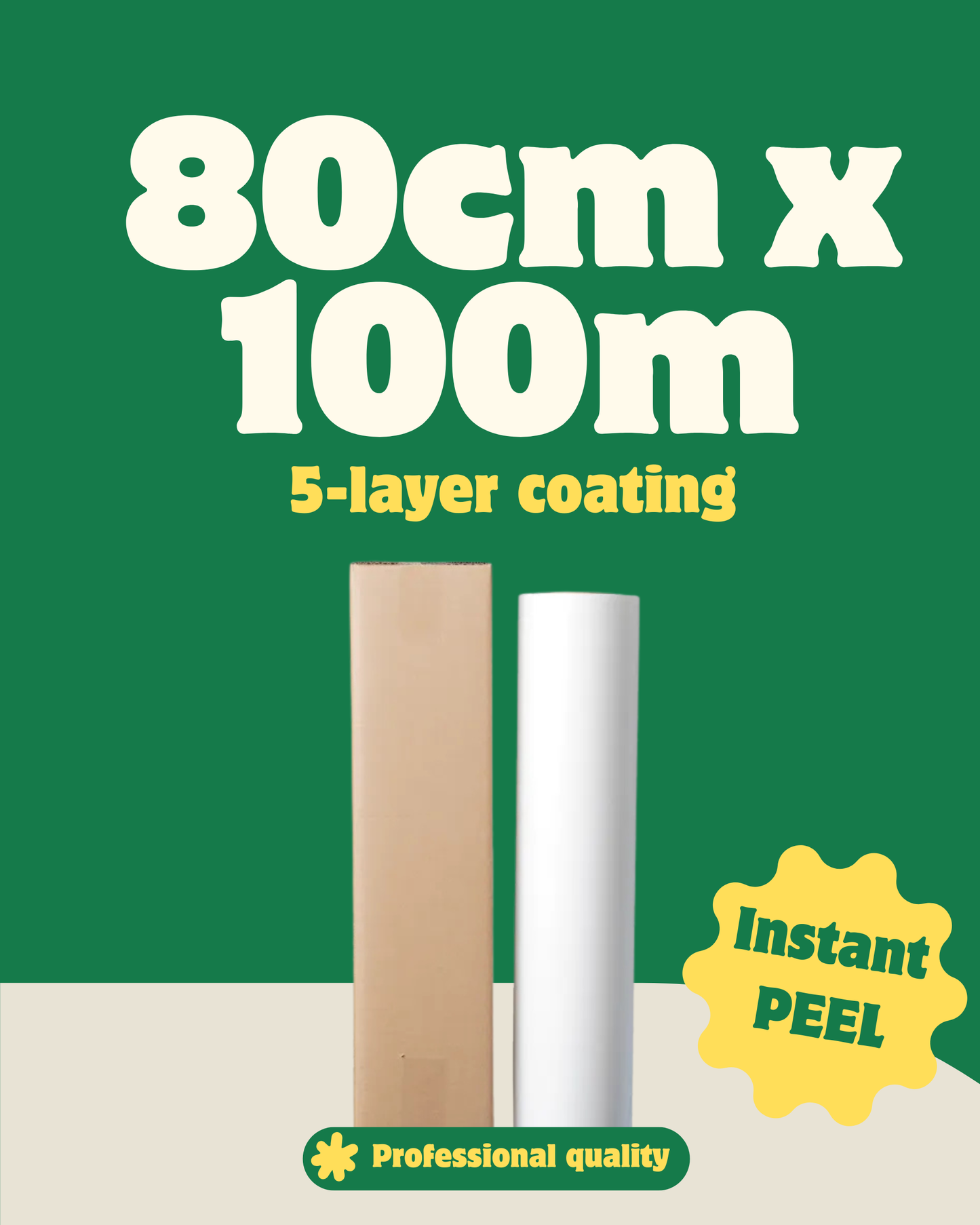 Premium 5-Layer Coated DTF Film – Instant Peel – 80cm x 100m
