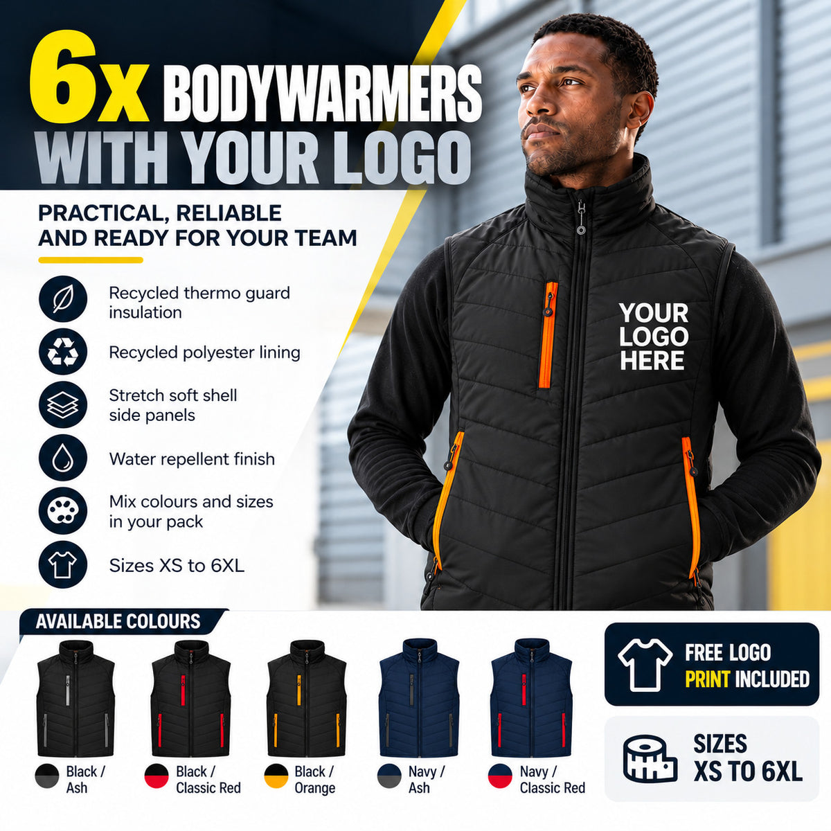 Regatta Pro bodywarmer with printed logo